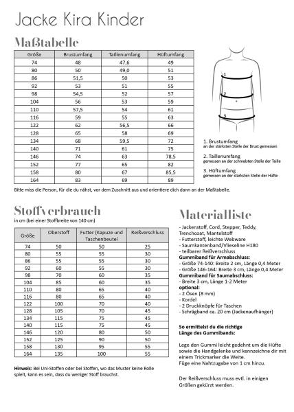 Fadenkäfer Papierschnittmuster Jacke Kira Kinder